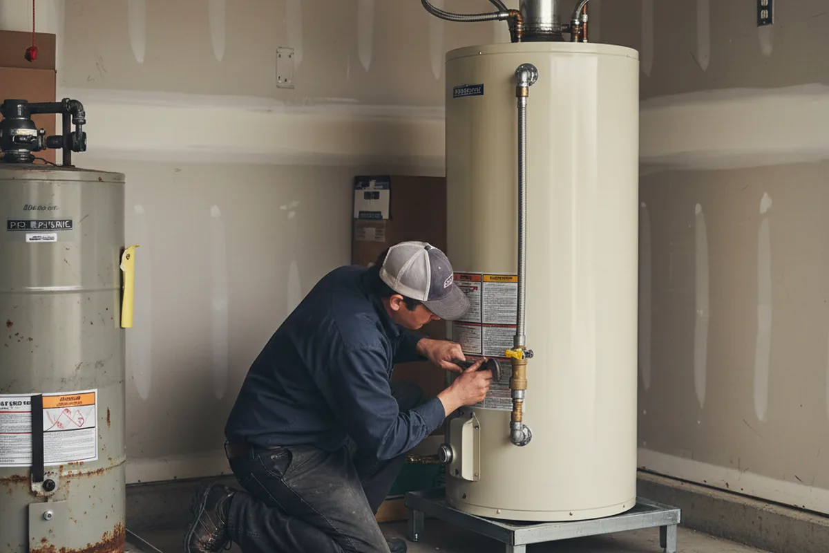 Water heater and shutoff valve replacement in Iberia