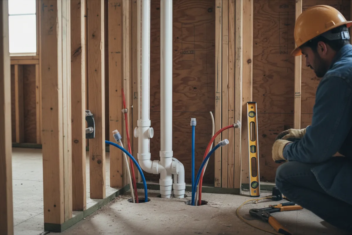 Drain and supply rough-in during Leak Detection in Iberia
